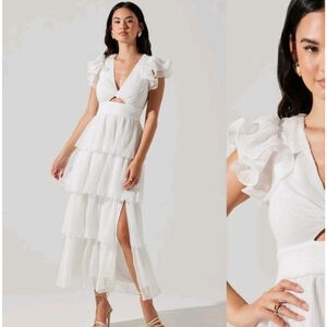 ASTR the Label Women's White Emporia Maxi Dress XS NWOT/Defect